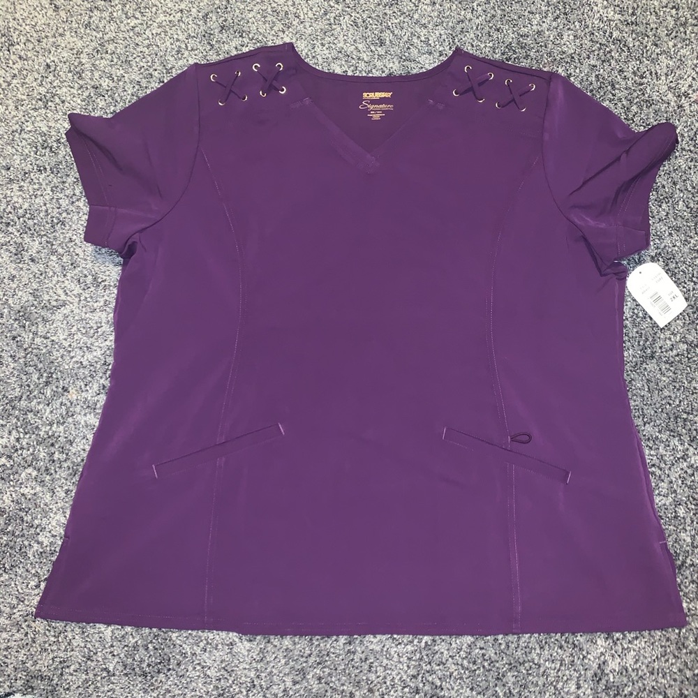 SCRUBSTAR premium scrubwear plum 2X top brand new